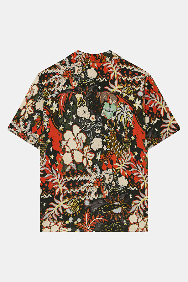 Colorful Patterned Resort Collar Men's Shirt 4