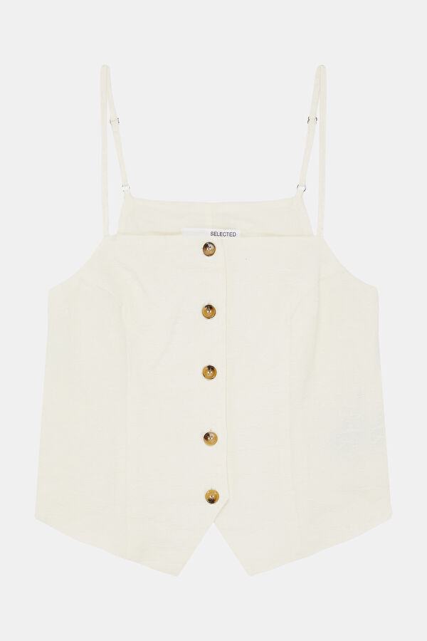 Cream Short-Sleeved Women's Blouse