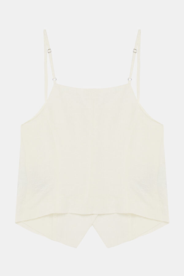 Cream Short-Sleeved Women's Blouse 2