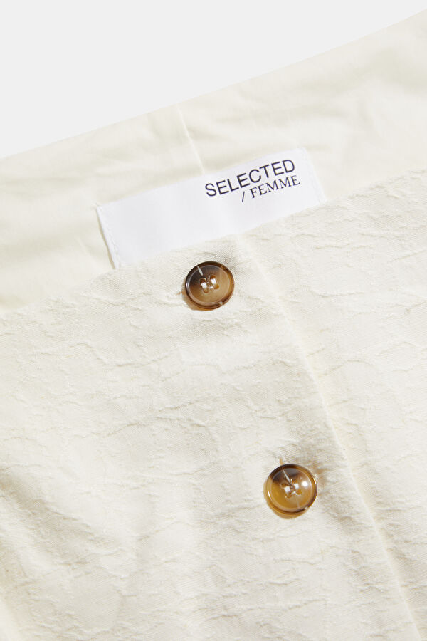 Cream Short-Sleeved Women's Blouse 3