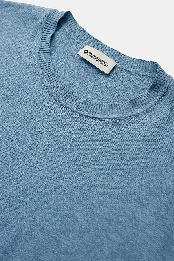 Blue Knit Men's Sweater 3