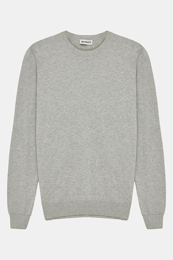 Grey Melange Knit Men's Sweater
