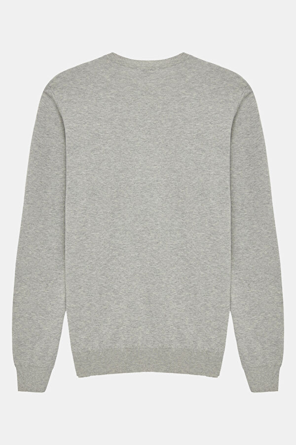 Grey Melange Knit Men's Sweater 2