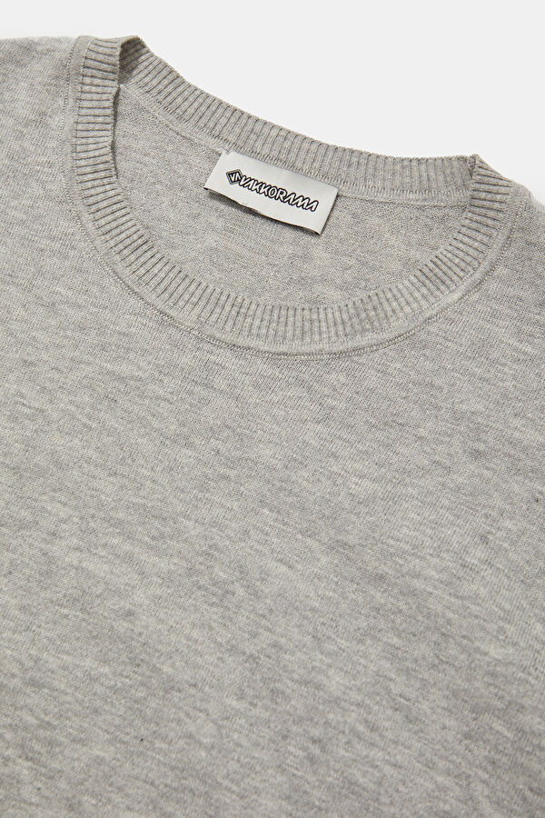 Grey Melange Knit Men's Sweater 3