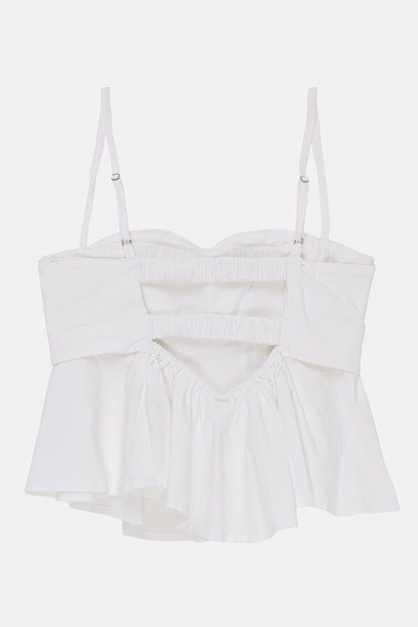 White Strappy Women's Blouse 2