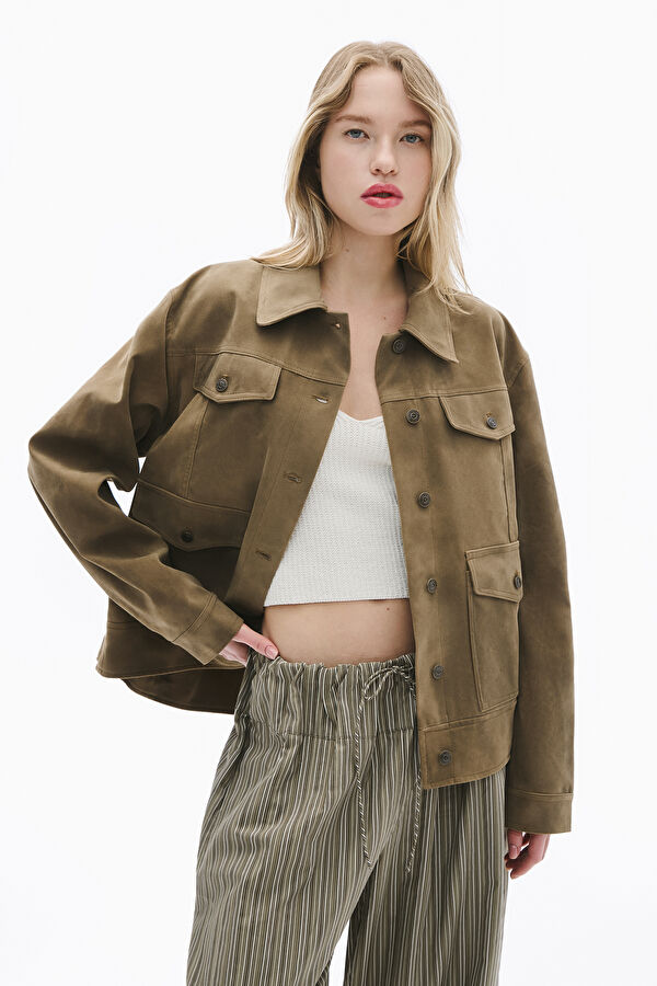 Green Suede Women's Jacket