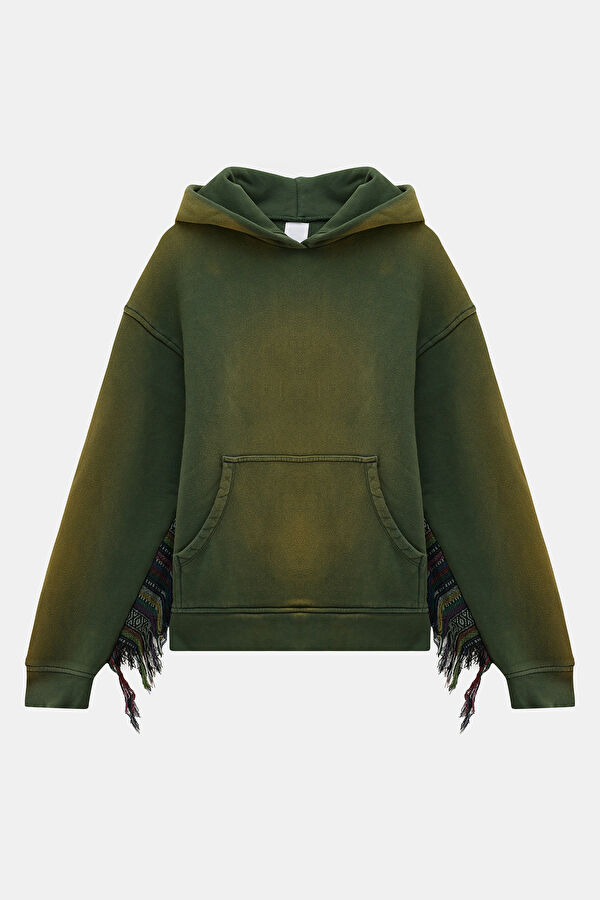 Green Relax Fit Hooded Men's Sweatshirt