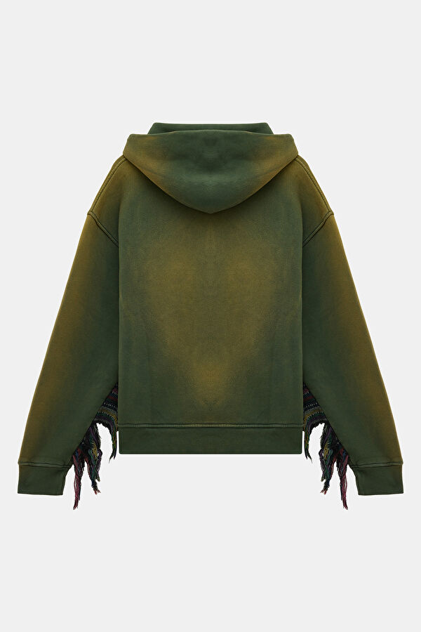 Green Relax Fit Hooded Men's Sweatshirt 2