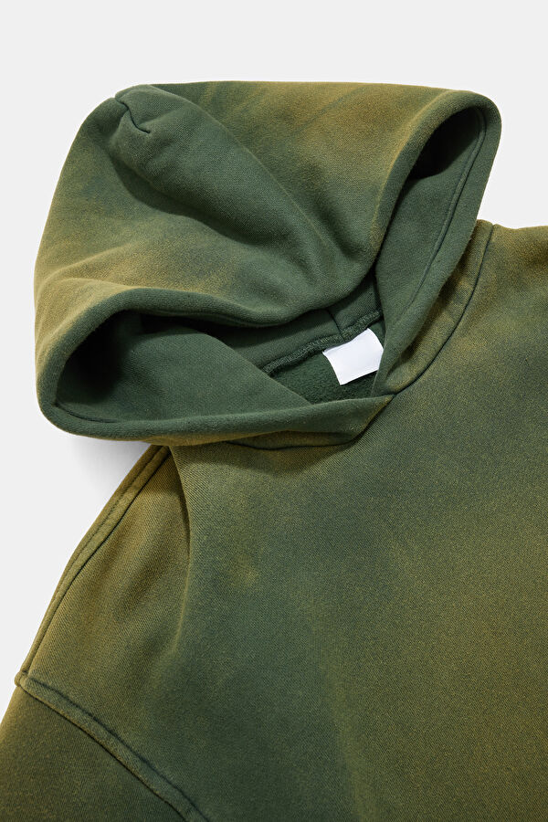 Green Relax Fit Hooded Men's Sweatshirt 3