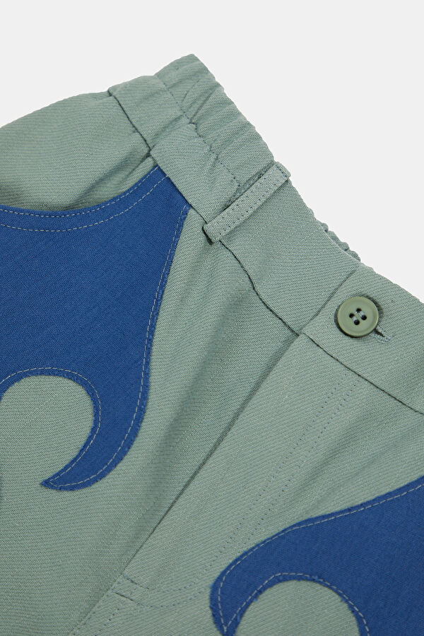 Blue Patterned Kids Shorts 3