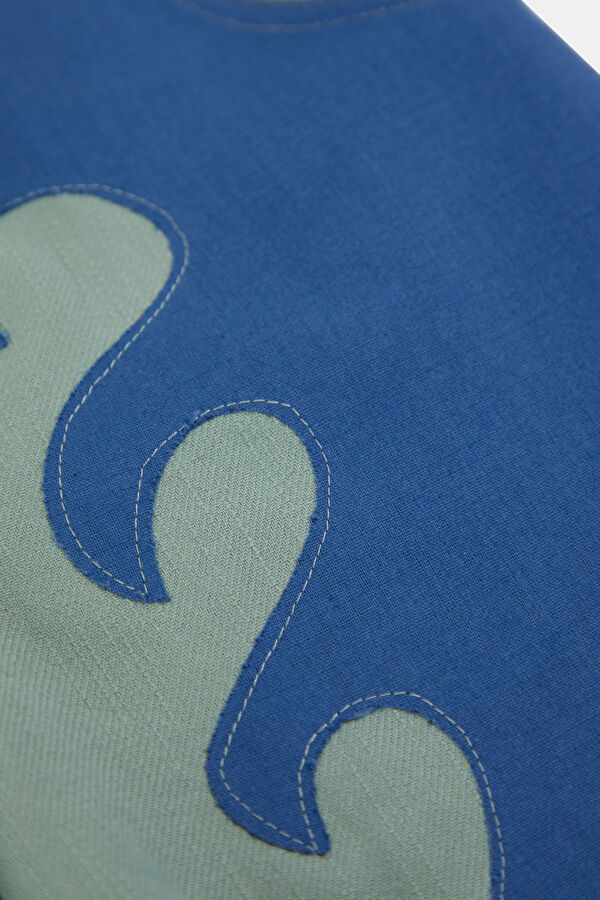 Blue Patterned Kids Shorts 4