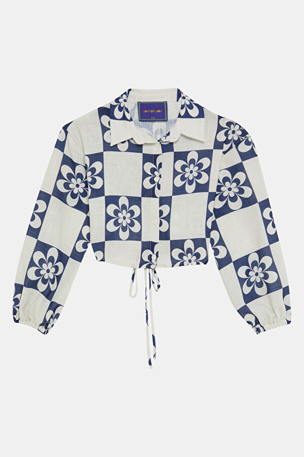 Multicolored Short-Sleeved Kids Blouse