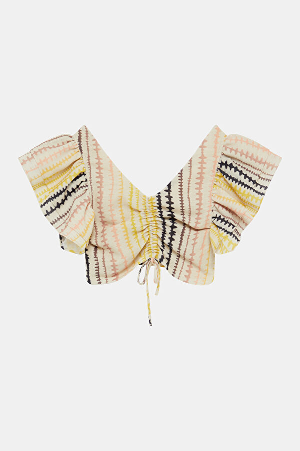 Multicolored Striped Short-Sleeved Kids Blouse