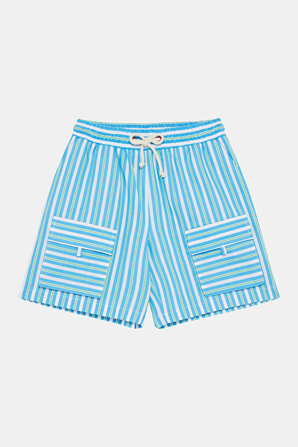 Blue Striped Kids Shorts