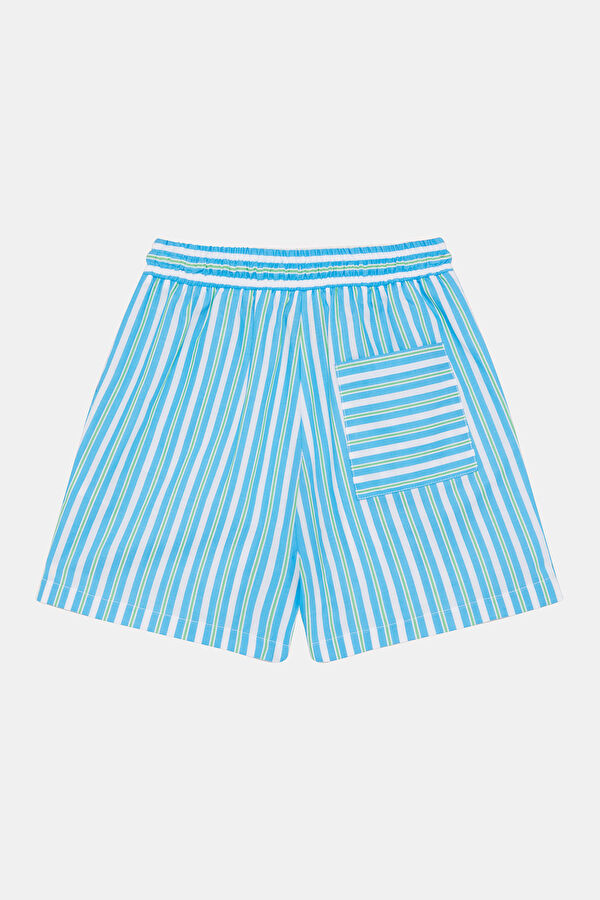 Blue Striped Kids Shorts 2