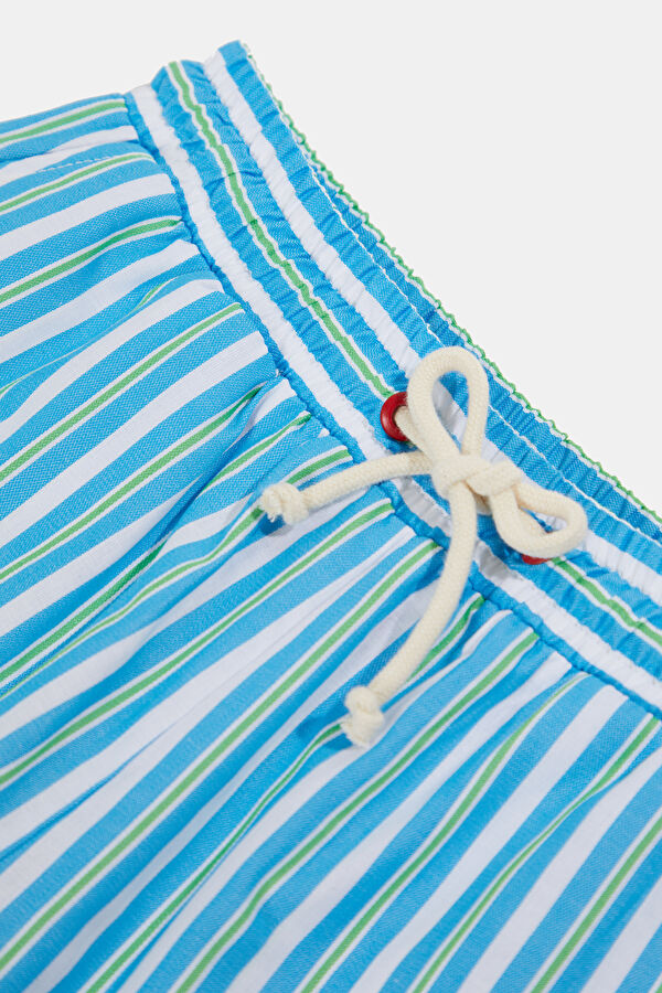 Blue Striped Kids Shorts 3