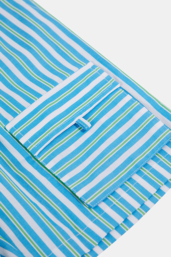 Blue Striped Kids Shorts 4
