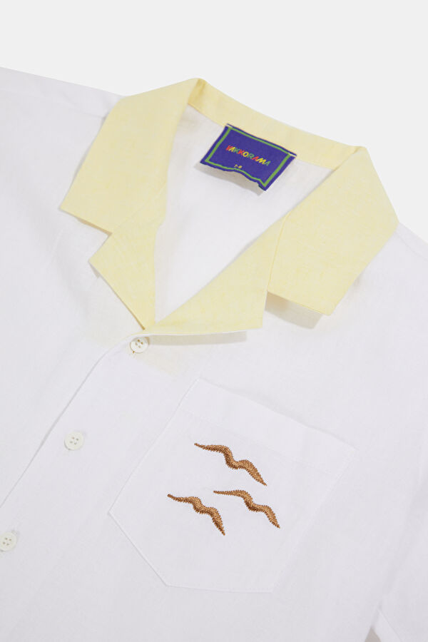 White Polo Collar Embroidered Kids T-Shirt 3