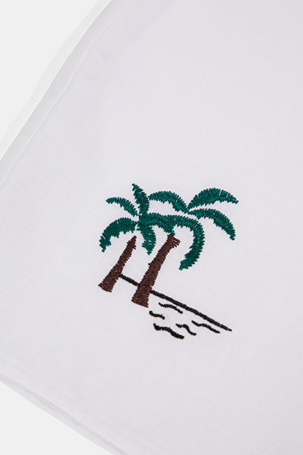 White Polo Collar Embroidered Kids T-Shirt 4