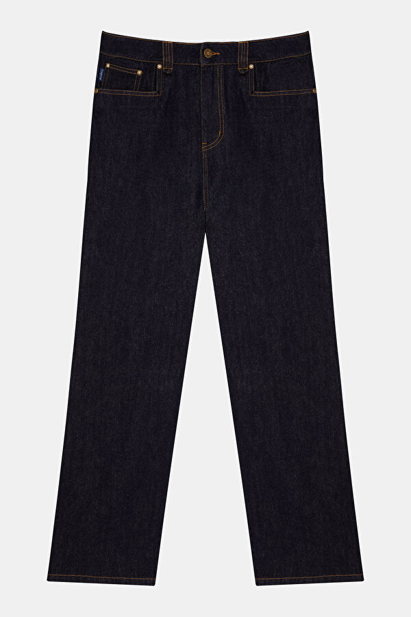 Relax Fit Indigo Wide Leg Men's Trousers