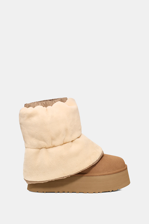 W Classic Mini Dipper Puffer Tan Women's Boots 8
