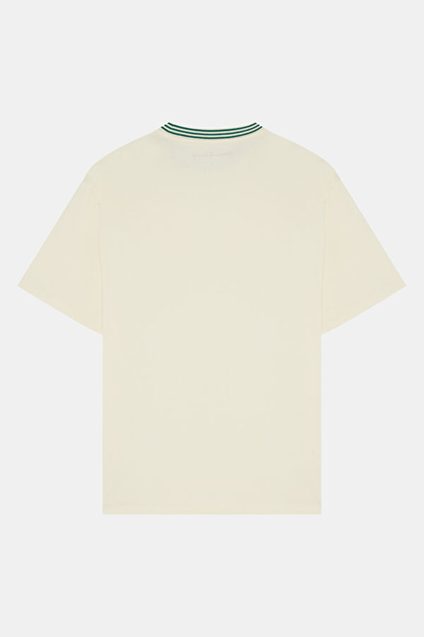 Relax Fit Cream Crew Neck Printed Men's T-Shirt 2