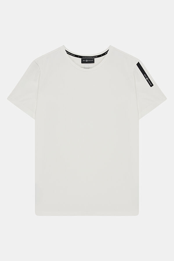 Beyaz Bisiklet Yaka Erkek T-Shirt