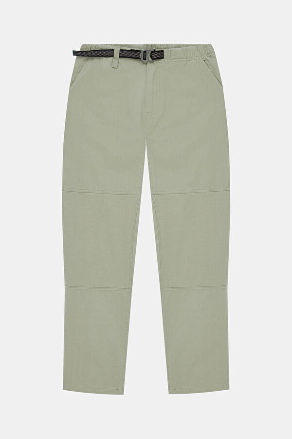 Beige Straight Leg Men's Trousers