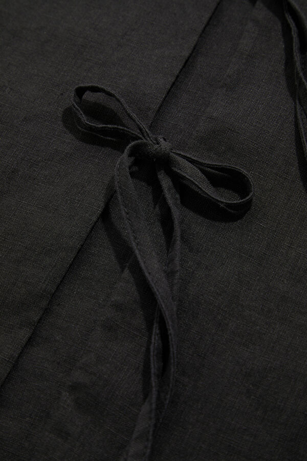Black Linen Sleeveless Women's Blouse 6