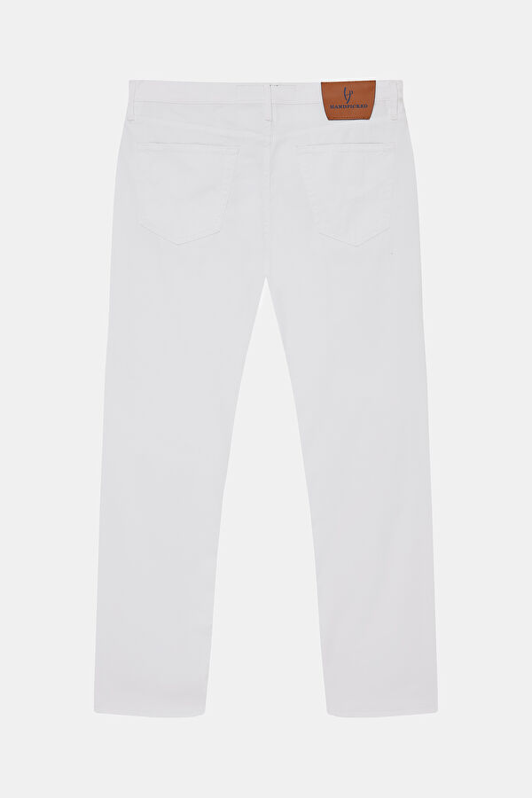 Beyaz Boru Paça Jean Erkek Pantolon 2