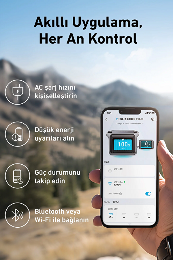 Solix C1000X PowerHouse 1056Wh 1800W Taşınabilir Güç Kaynağı 5