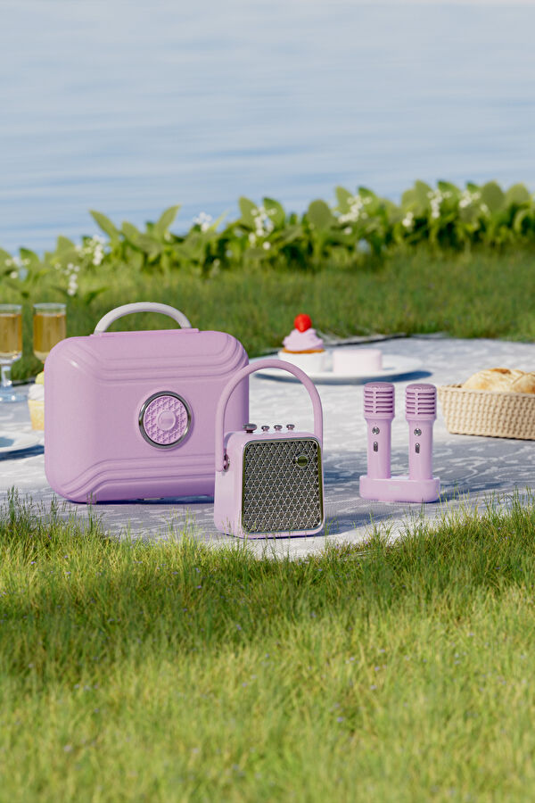SongBird-SE Lila Çift Mikrofonlu 18W Bluetooth Hoparlör 11