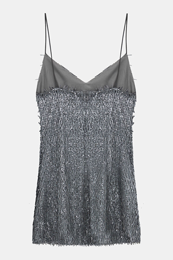 Anthracite Sequin Short Women's Dress 2
