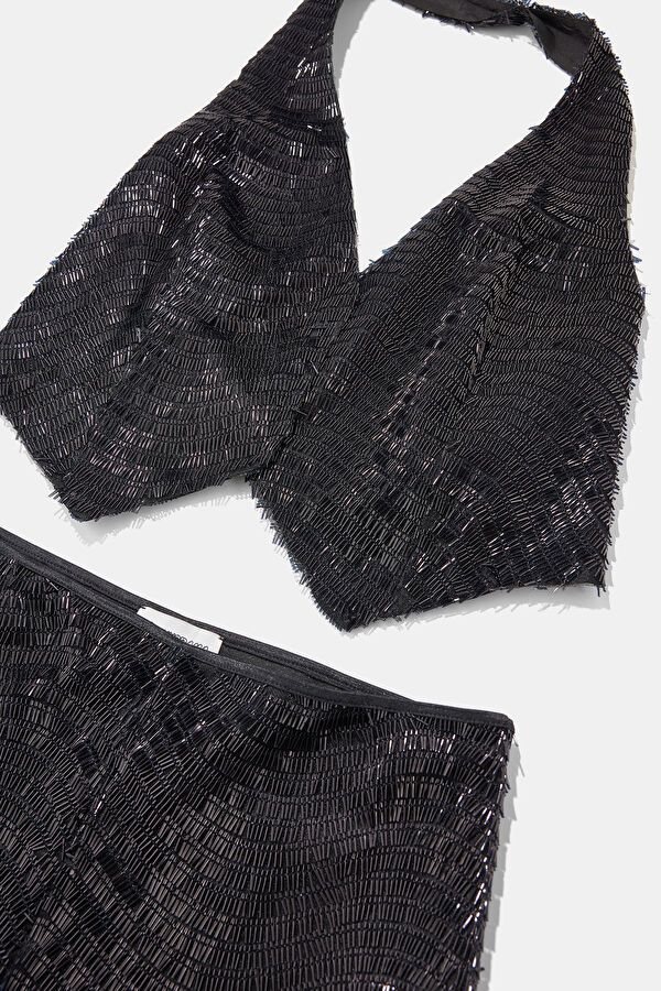 Black Blouse and Pants Women's Set 7