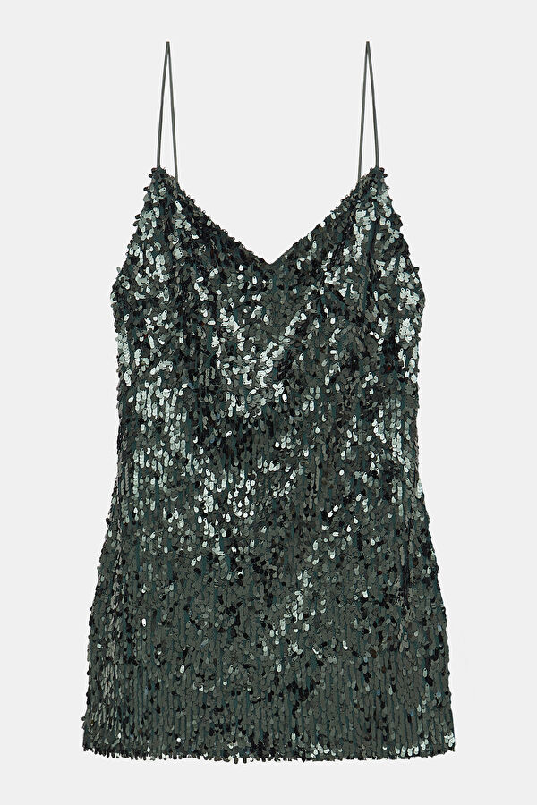 Green Sequin Short Women's Dress