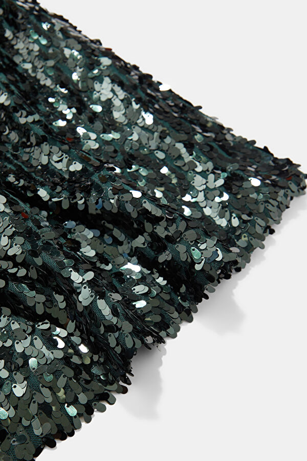 Green Sequin Short Women's Dress 5