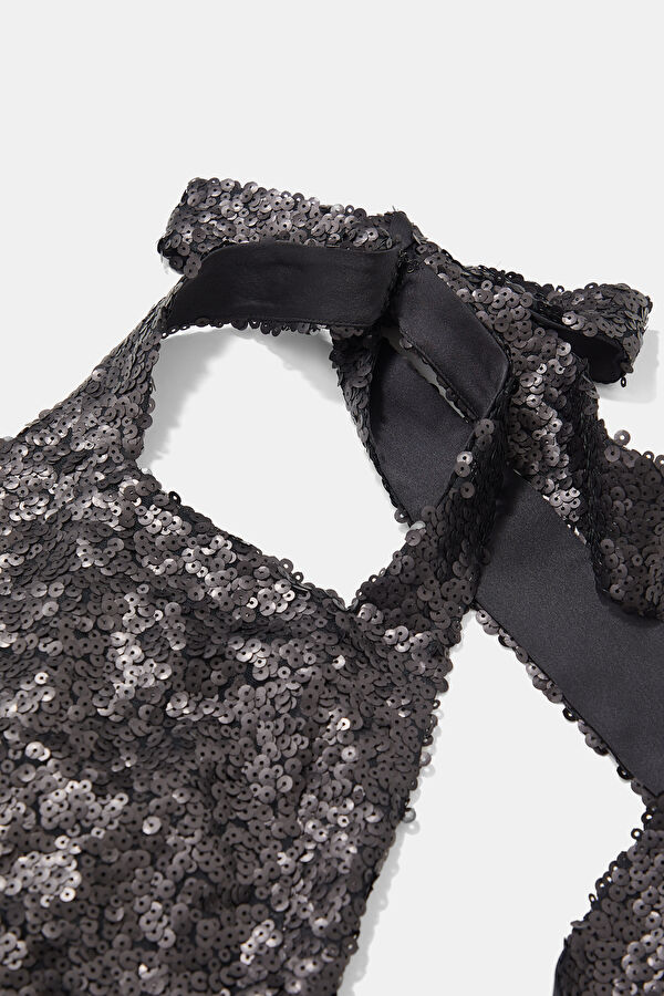 Black Sequin Short Women's Dress 3