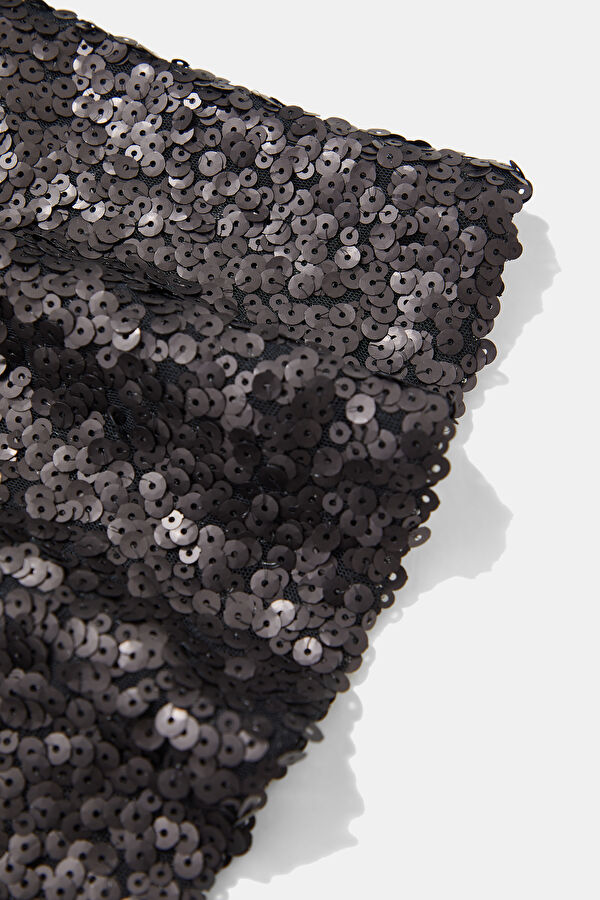 Black Sequin Short Women's Dress 4