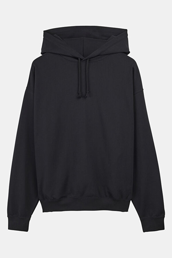 Graphic Hoodie Black Relax Mold Hooded Sweatshirt
