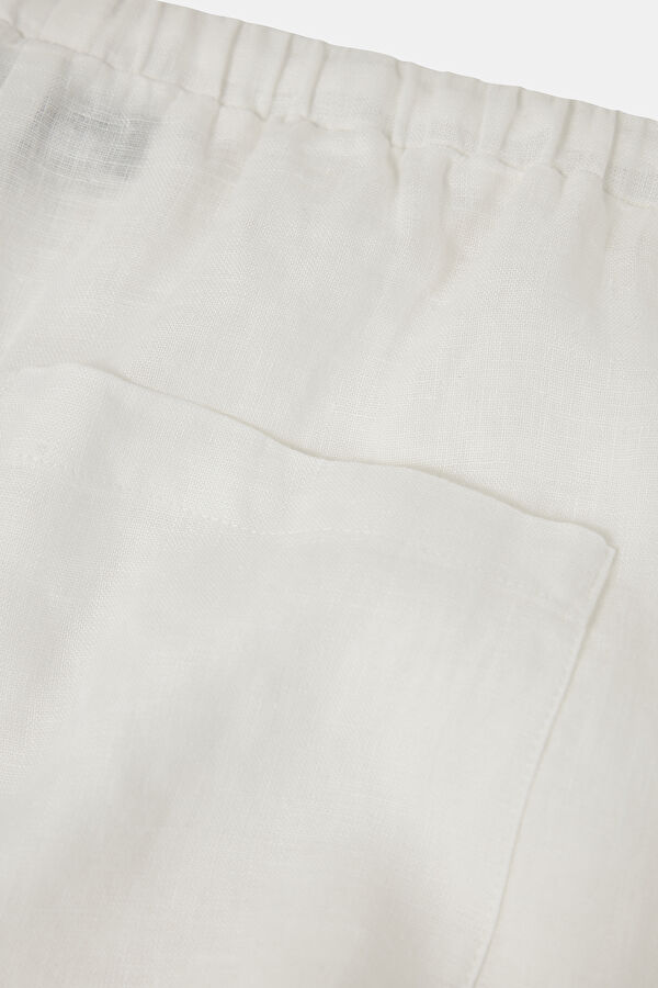 Off-white wide-leg linen women's trousers 6