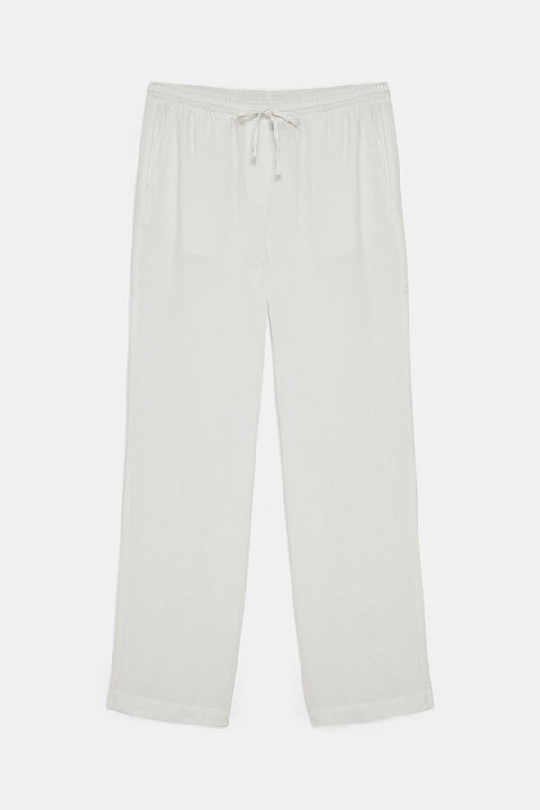 Off-white Linen Women's Trousers 3