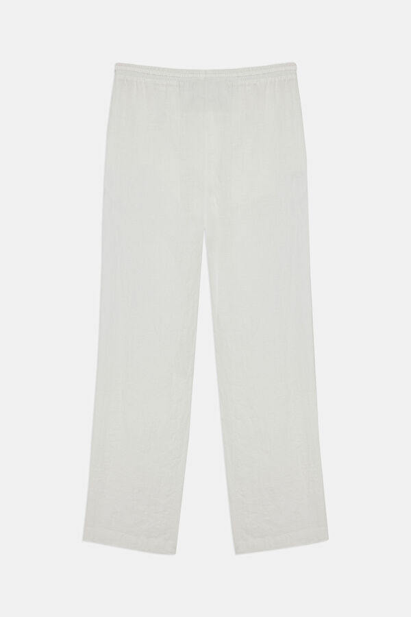 Off-white Linen Women's Trousers 4