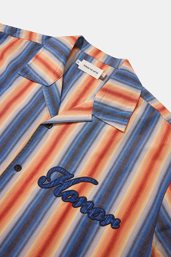 Oversize Multicolored Striped Men's Shirt 5