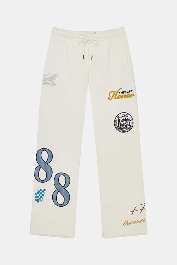 Oversize Krem Spor Erkek Pantolon