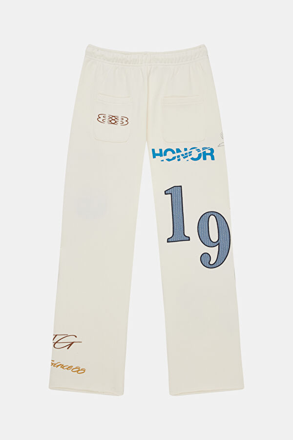Oversize Krem Spor Erkek Pantolon 2