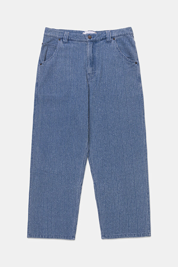 Oversize Indigo Denim Jeans Men's Trousers