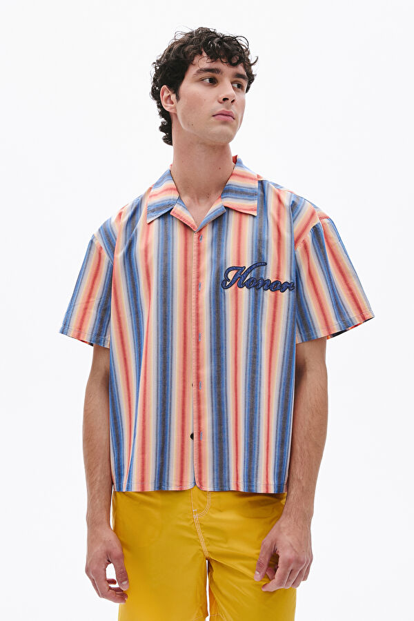 Oversize Multicolored Striped Men's Shirt