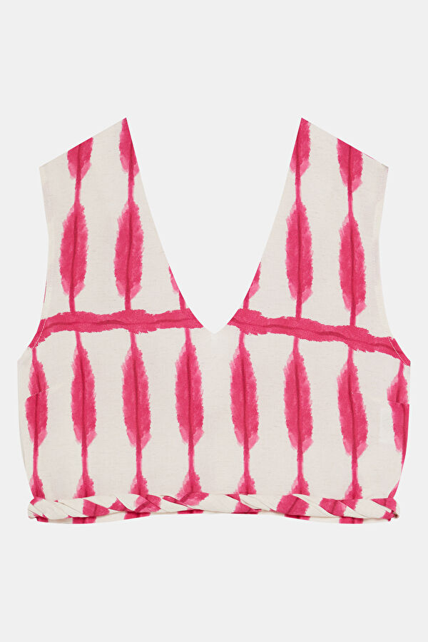 Colorful Patterned Strappy Women's Blouse 3