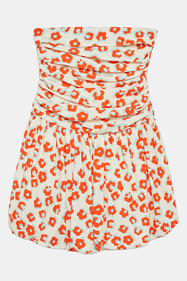 Colorful Patterned Short Women's Dress 4