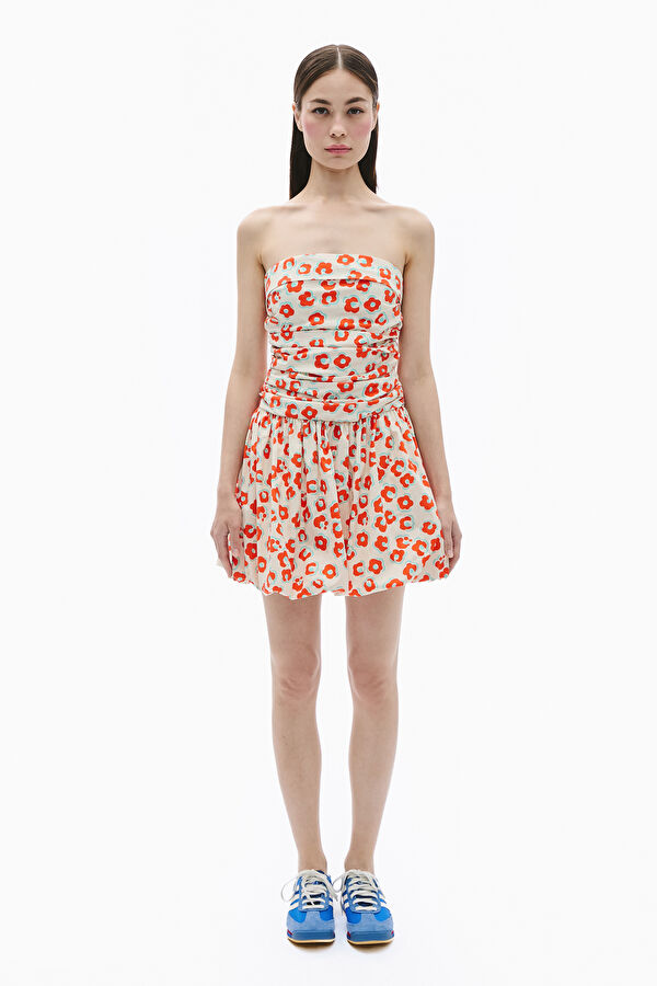 Colorful Patterned Short Women's Dress